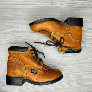 Justin boots kid cowboy western boots size 7 leather lace up cowboy boots